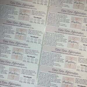 Cake Care Stickers & Round Cake cutting Guide