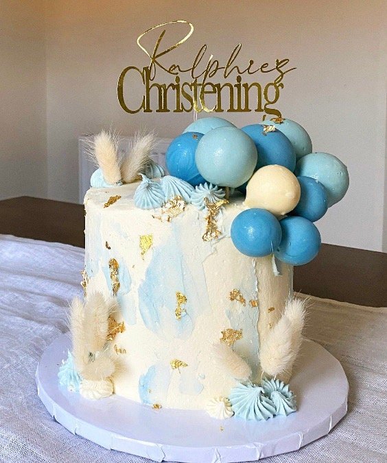 Christening Baptism Cake Topper & Acrylic Cross - Image 4