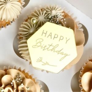 Acrylic Happy Birthday Hexagon Disc