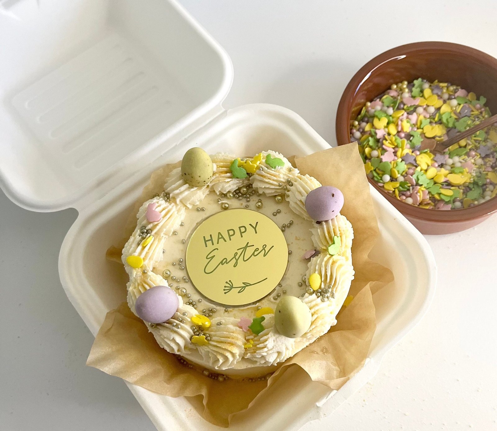 Acrylic ‘Happy Easter’ Disc Tag - Happy Easter Cake/Cupcake Disc Tag - Acrylic Topper - Image 3