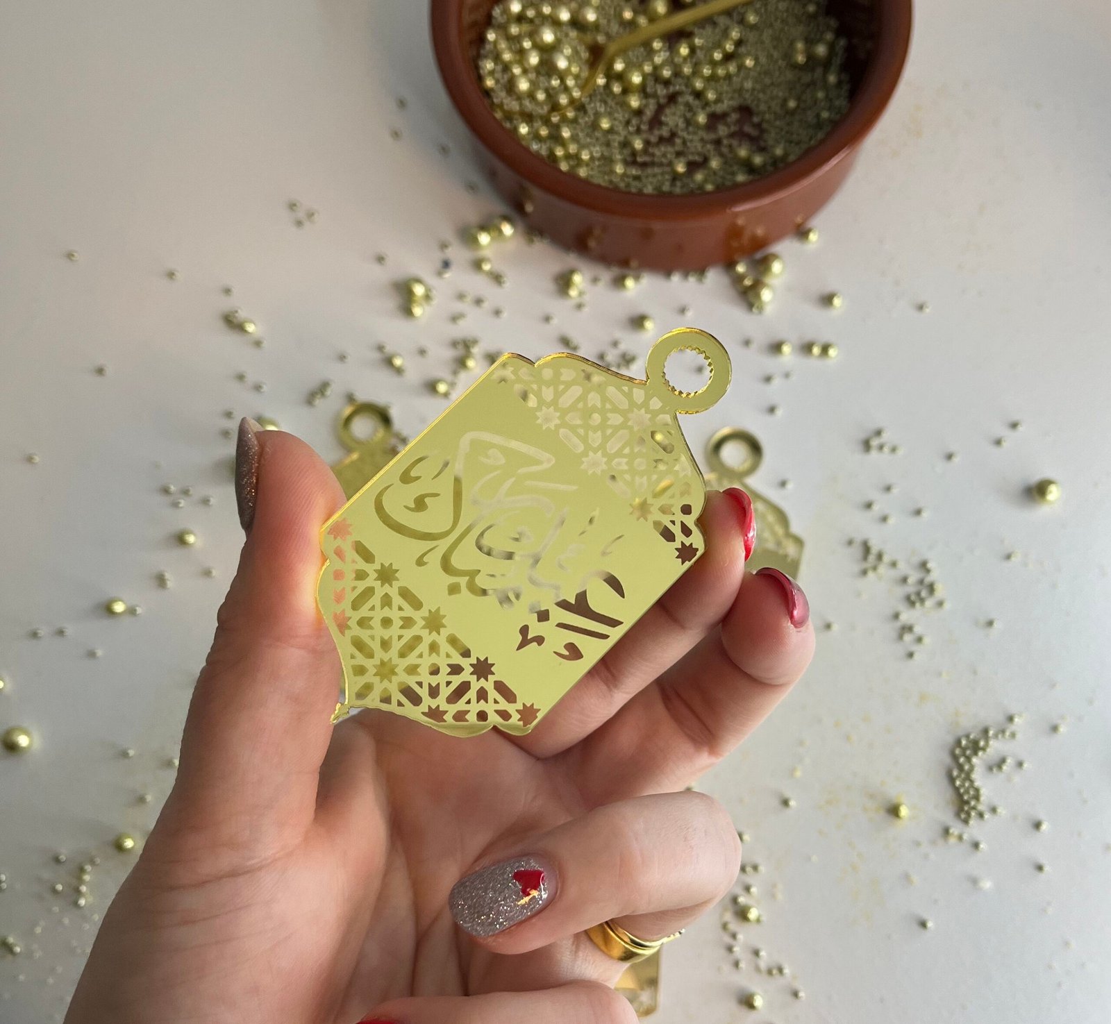 Ramadan Mubarak Arabic Acrylic Tag - Image 4