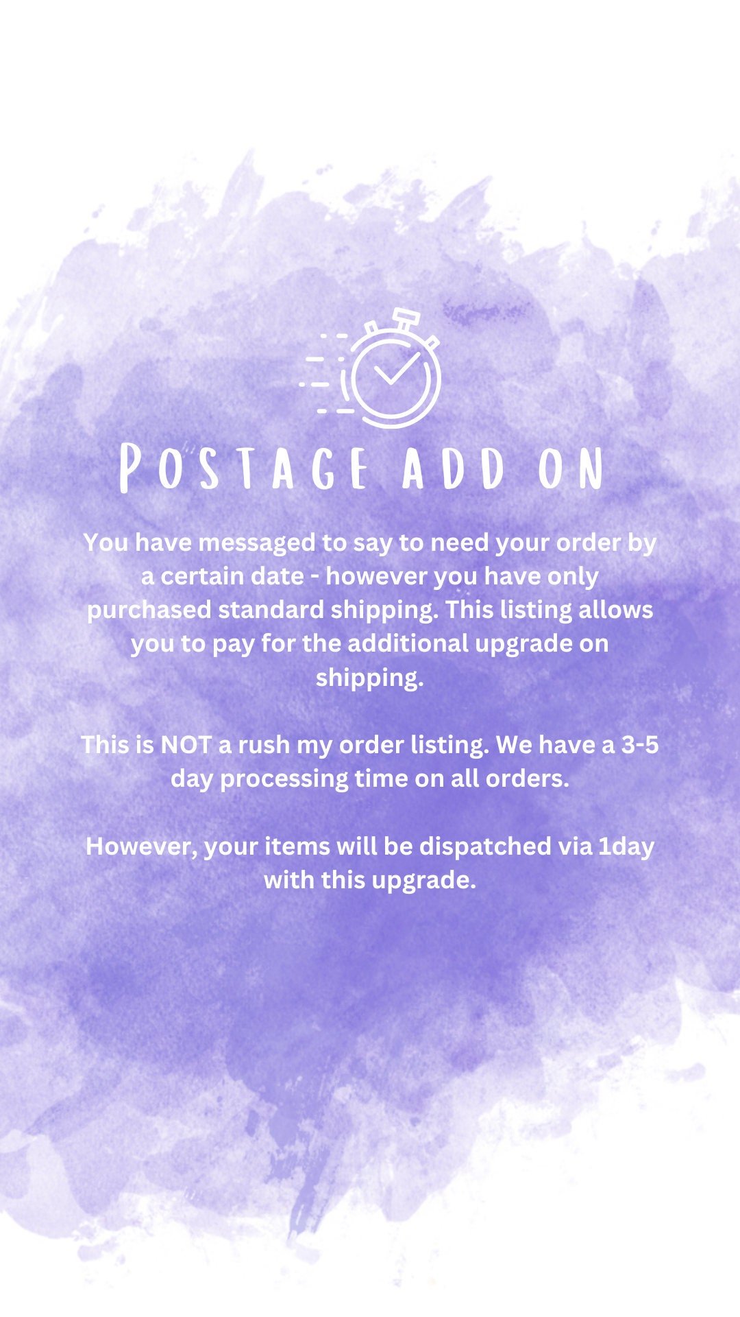 Postage - Urgent Add On - Late Order