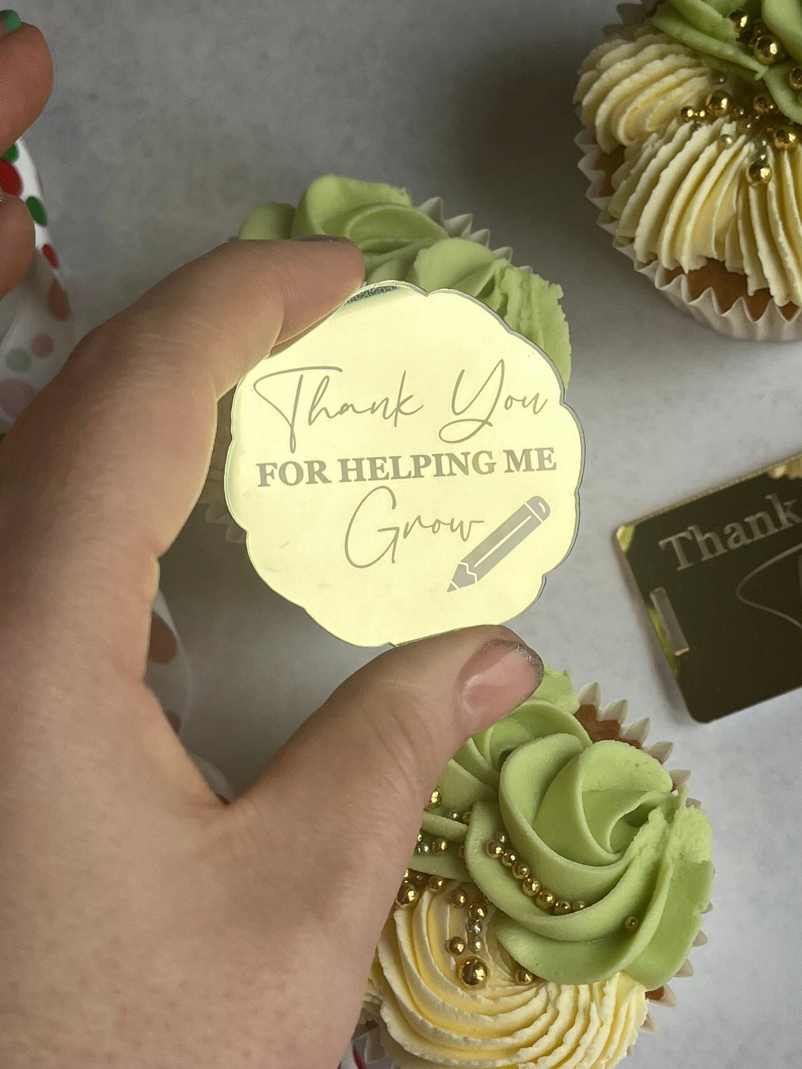 Acrylic ‘thank you for helping me grow’ Disc - Image 3