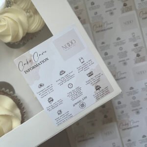 Cake Care Information Stickers