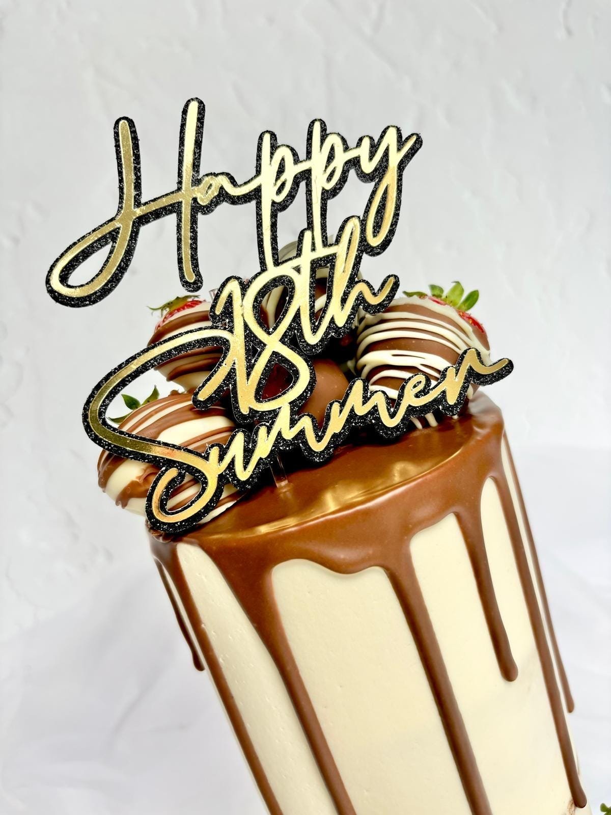 Personalised Layered Script Cake / Cupcake Topper