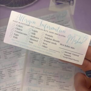 Personalised Allergen Stickers