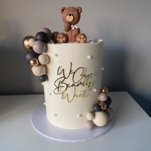 Acrylic We Can Bearly Wait Cake Charm