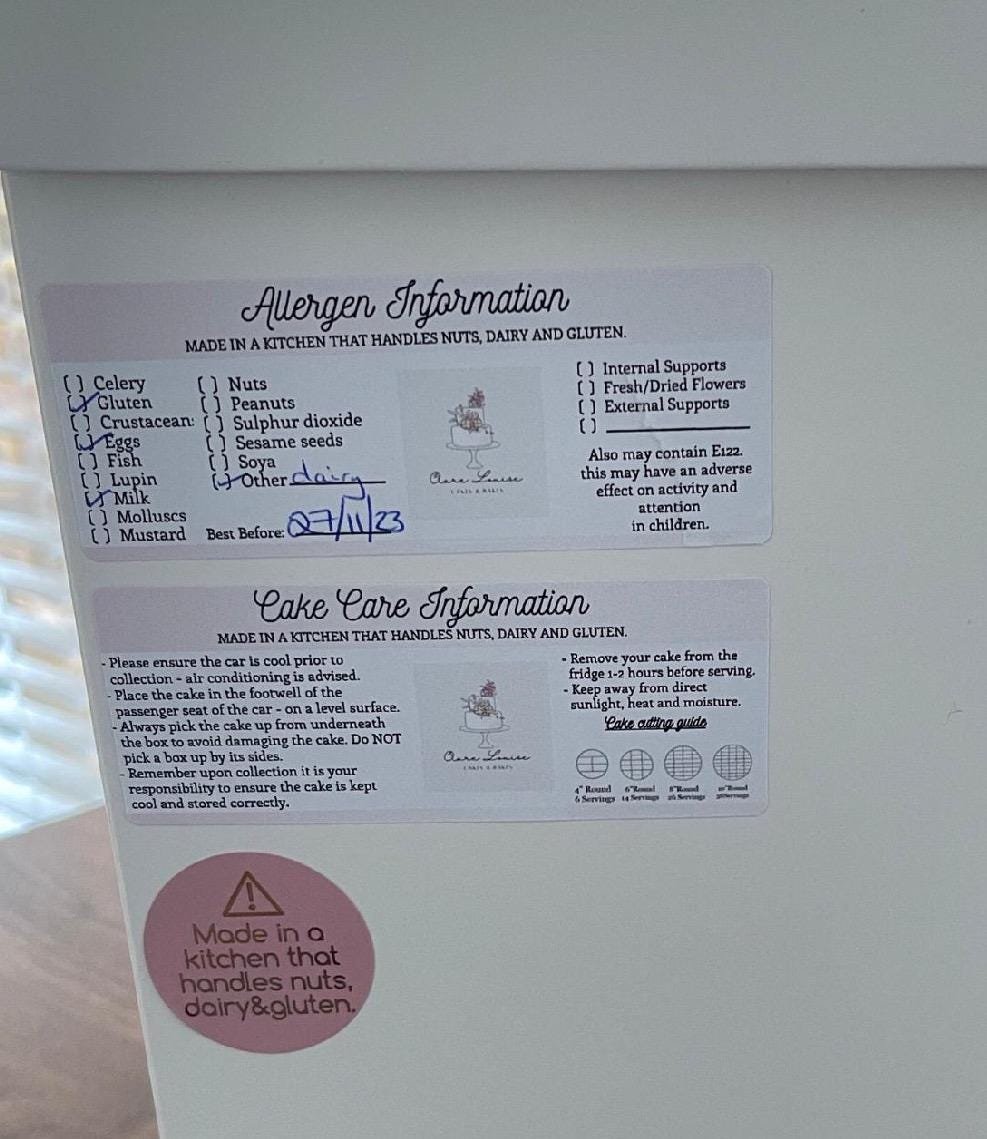 Cake Care Stickers & Round Cake cutting Guide - Image 3