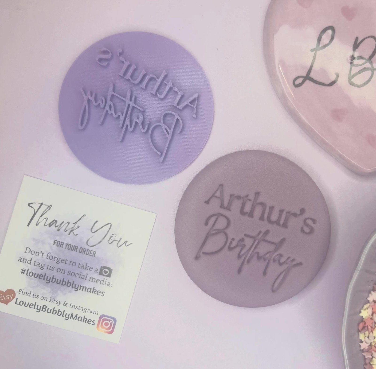 Personalised *names* birthday Cookie Stamp Embosser