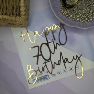 Happy Birthday Age Cake Topper - 50th, 60th, 70th