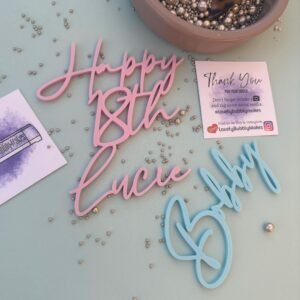 Acrylic Cake Charm Topper