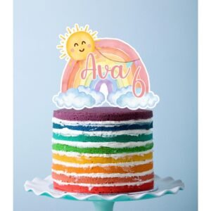 Watercolour Rainbow Cake Topper