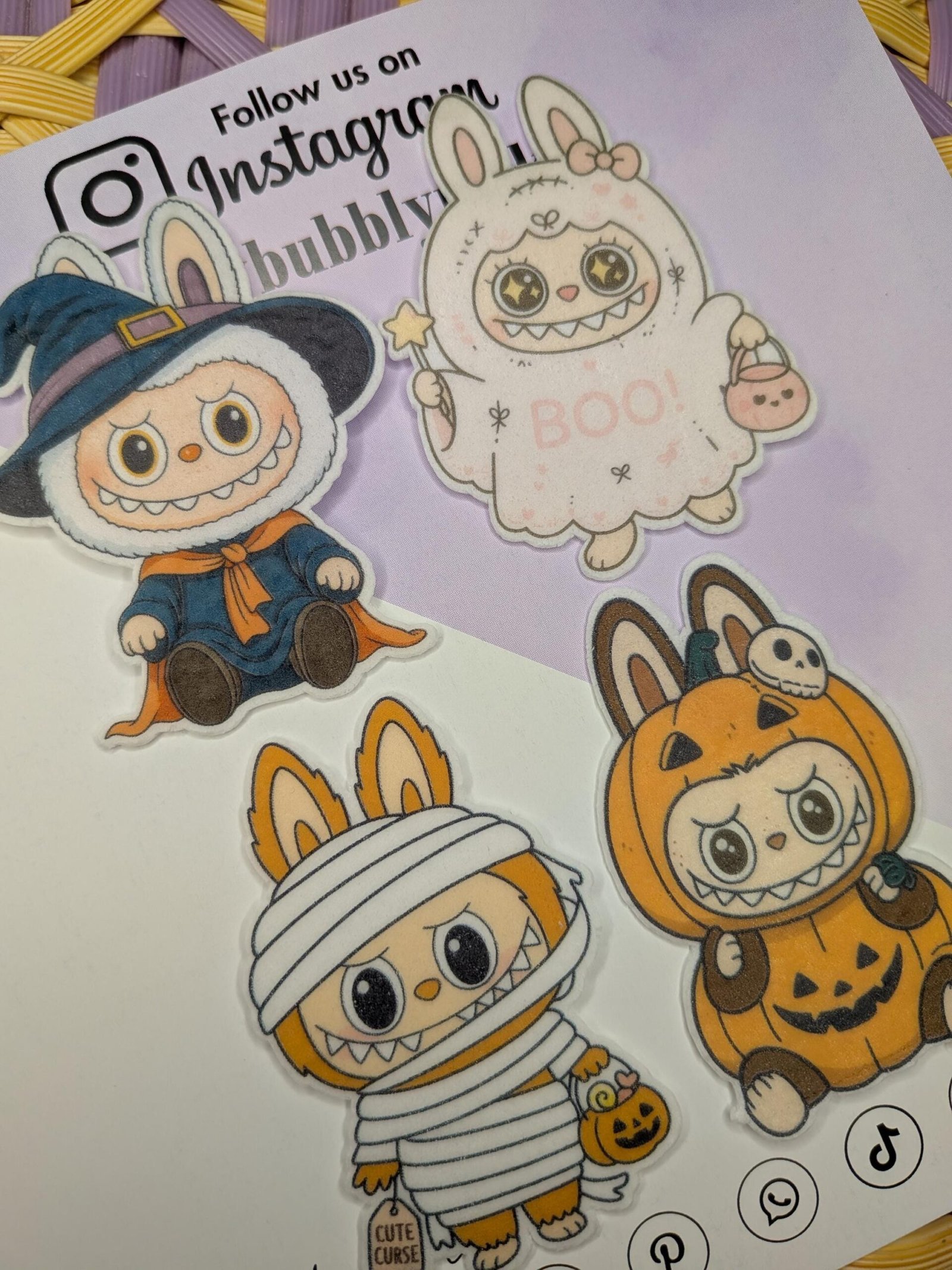 Pre Cut Labubu Halloween Edible Card Toppers - Image 9