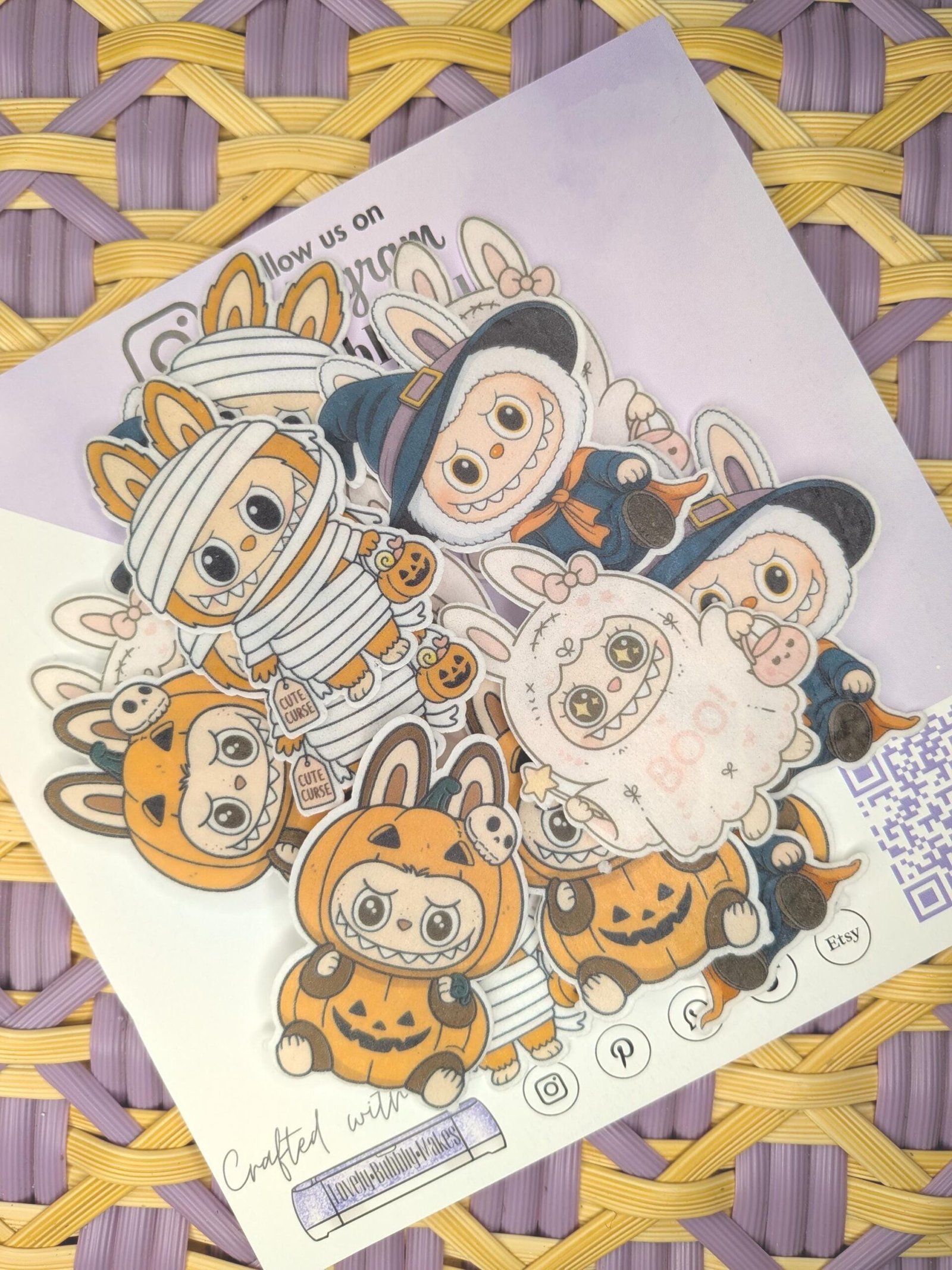 Pre Cut Labubu Halloween Edible Card Toppers - Image 3