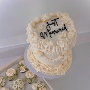 Acrylic Style Just Married Cake Charm