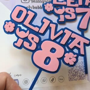 Acrylic Stitch Inspired Layered Cake Topper